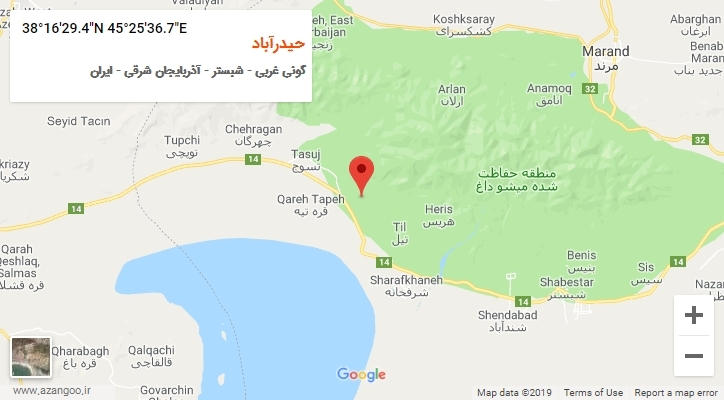 روستای حیدرآباد بر روی نقشه