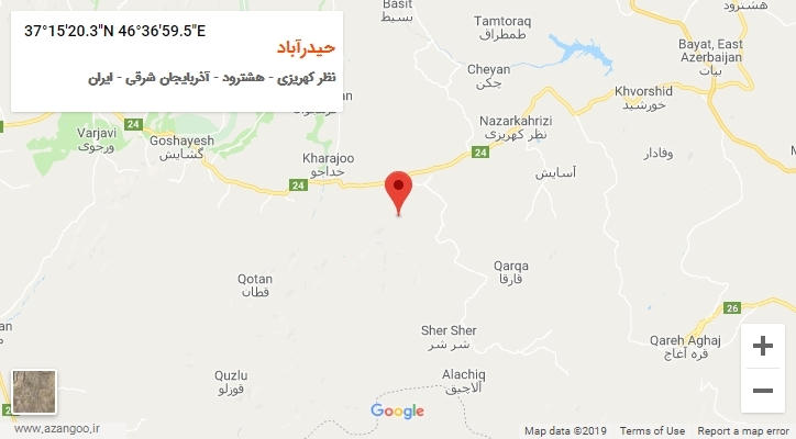 روستای حیدرآباد بر روی نقشه