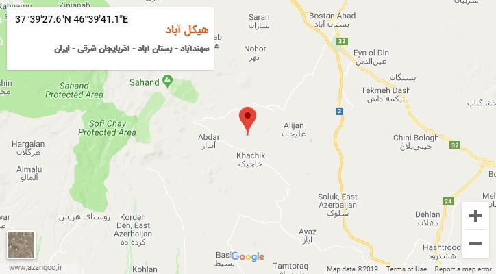 روستای هیکل آباد بر روی نقشه