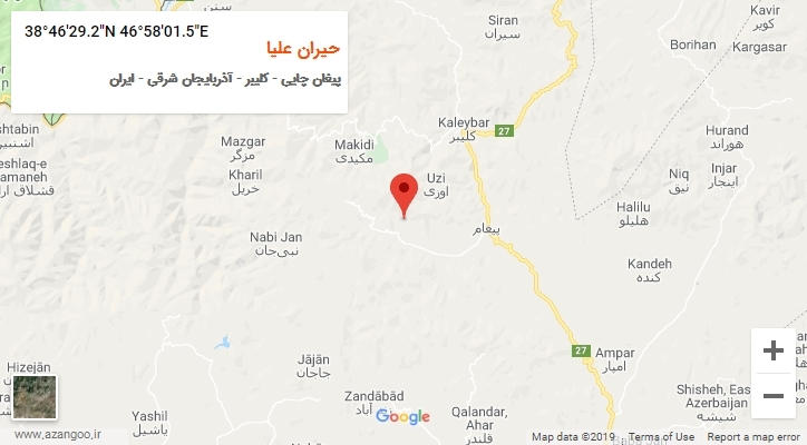 روستای حیران علیا بر روی نقشه