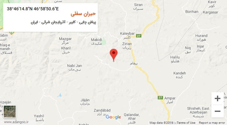 روستای حیران سفلی بر روی نقشه