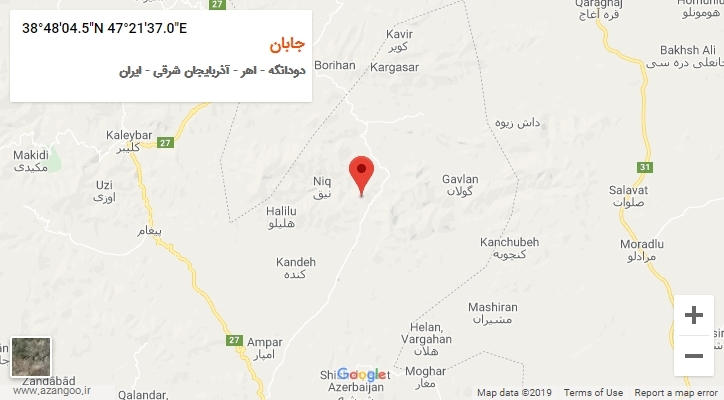 روستای جابان بر روی نقشه
