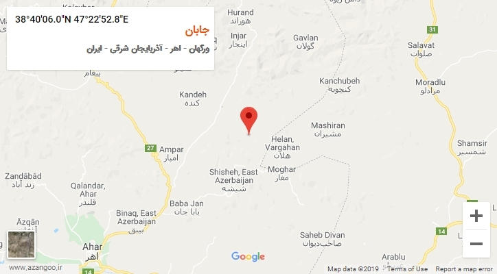 روستای جابان بر روی نقشه