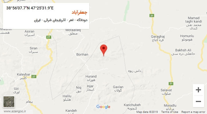 روستای جعفرآباد بر روی نقشه