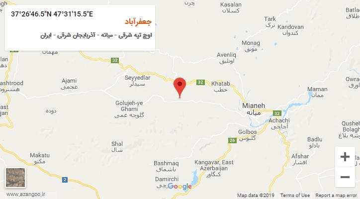 روستای جعفرآباد بر روی نقشه