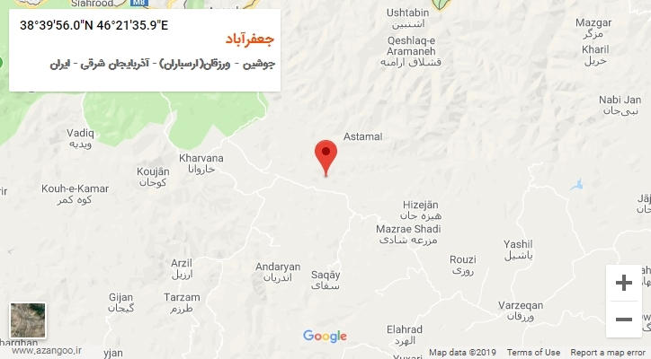 روستای جعفرآباد بر روی نقشه