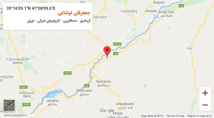 روستای جعفرقلی اوشاغی بر روی نقشه