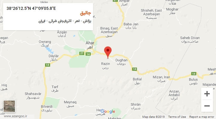 روستای جالیق بر روی نقشه