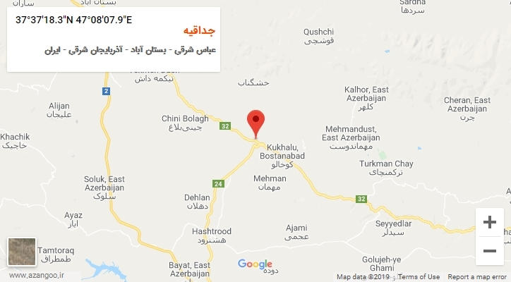 روستای جداقیه بر روی نقشه