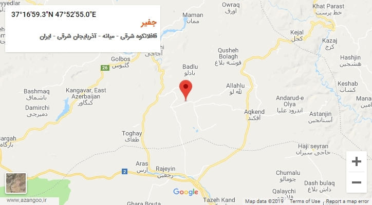 روستای جفیر بر روی نقشه