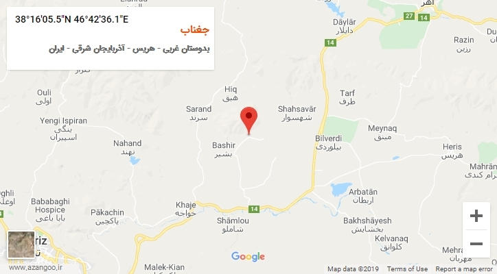 روستای جغناب بر روی نقشه