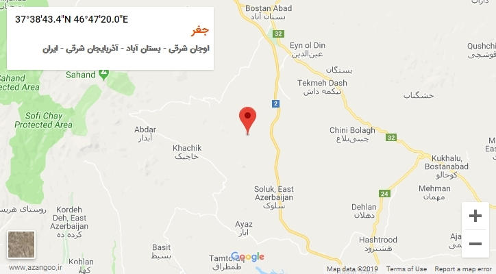 روستای جغر بر روی نقشه