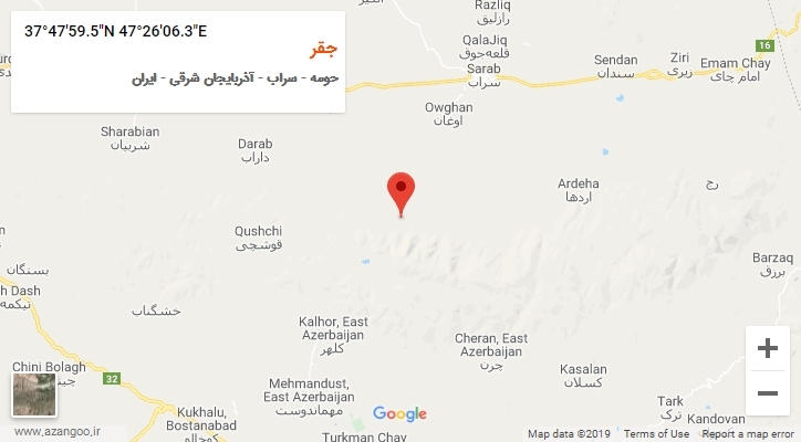 روستای جقر بر روی نقشه