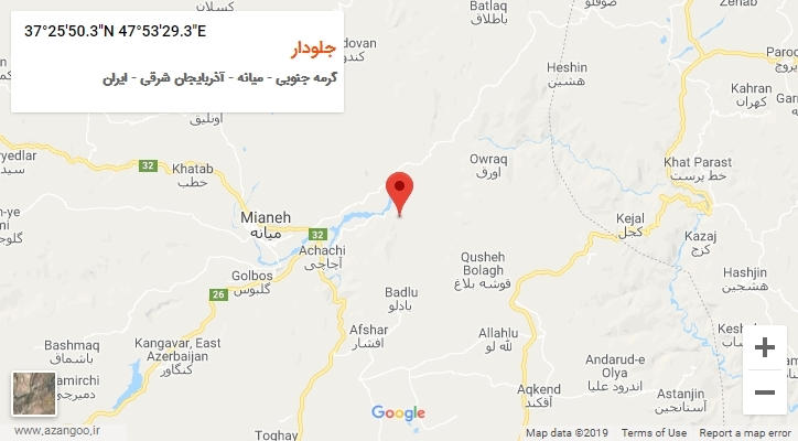 روستای جلودار بر روی نقشه