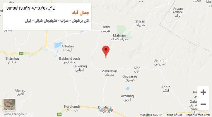 روستای جمال آباد بر روی نقشه