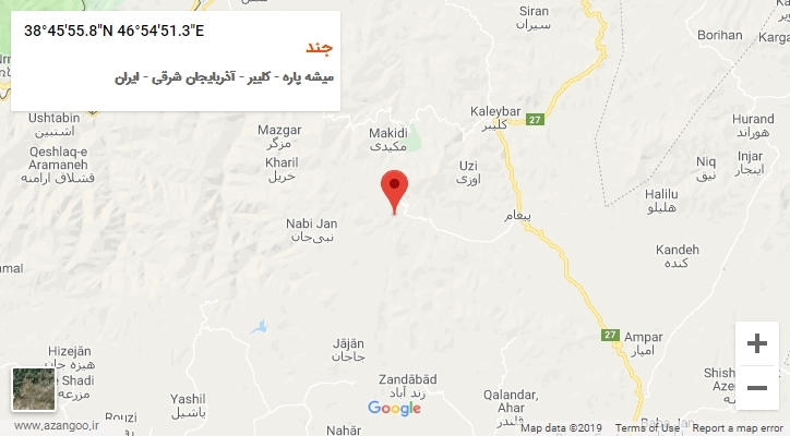 روستای جند بر روی نقشه