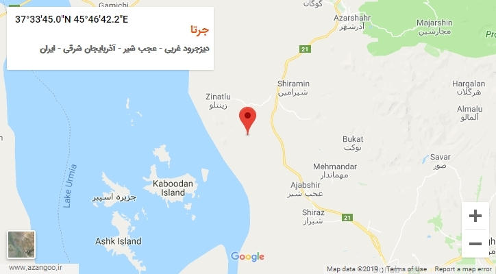 روستای جرتا بر روی نقشه