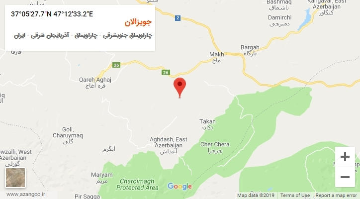 روستای جویزالان بر روی نقشه