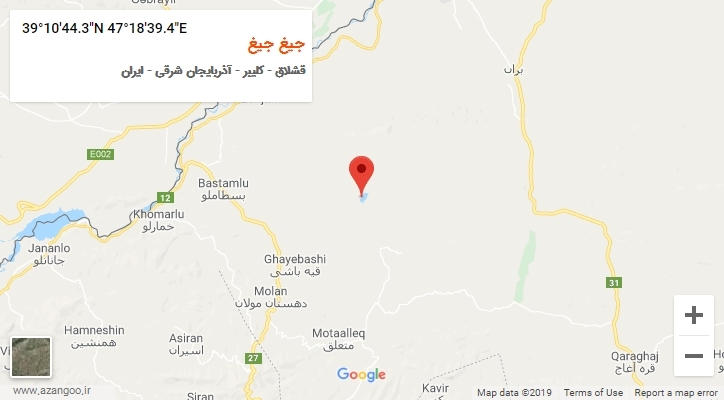روستای جیغ جیغ بر روی نقشه