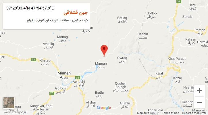 روستای جین قشلاقی بر روی نقشه