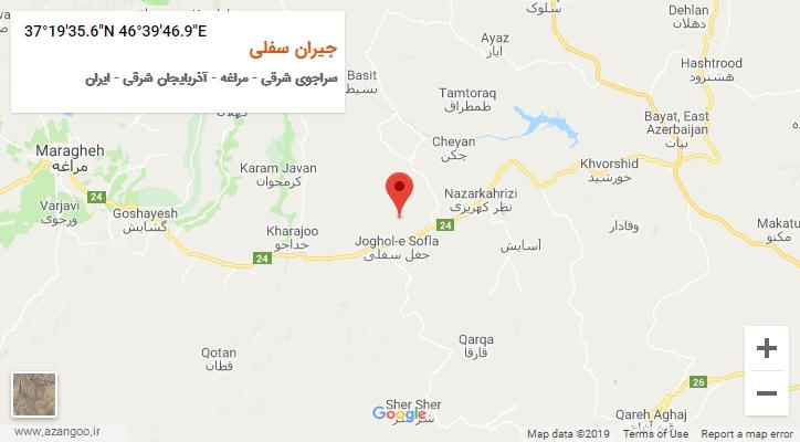 روستای جیران سفلی بر روی نقشه