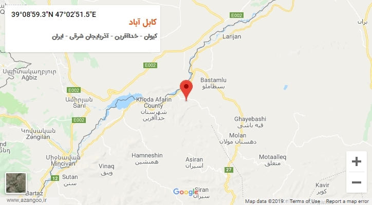 روستای کابل آباد بر روی نقشه