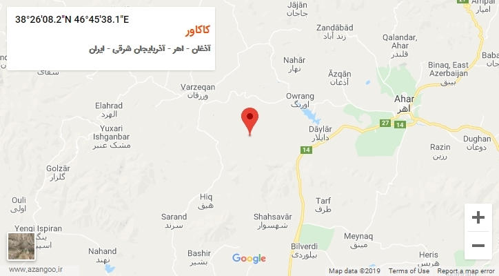 روستای کاکاور بر روی نقشه