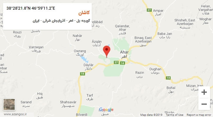 روستای کاشان بر روی نقشه