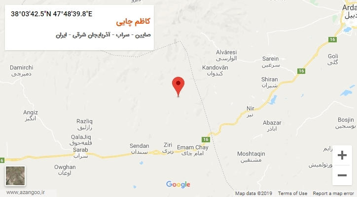 روستای کاظم چایی بر روی نقشه