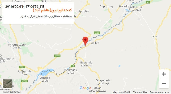 روستای کدخدالوپایین(هاشم آباد) بر روی نقشه