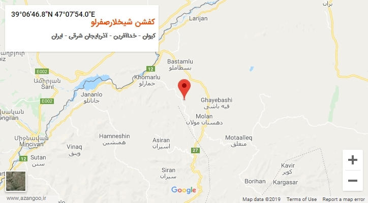 روستای کفشن شیخلارصفرلو بر روی نقشه