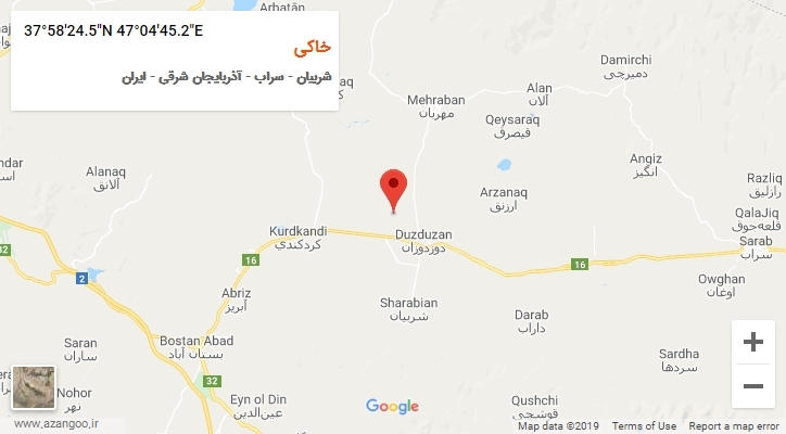 روستای خاکی بر روی نقشه