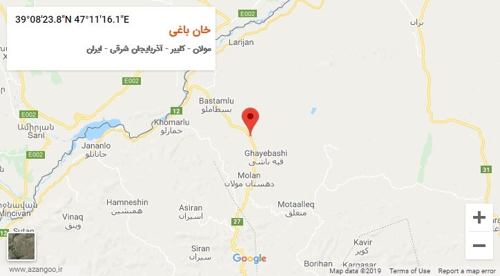 روستای خان باغی بر روی نقشه