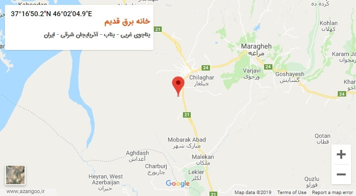 روستای خانه برق قدیم بر روی نقشه