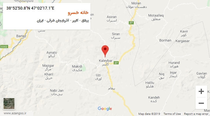 روستای خانه خسرو بر روی نقشه