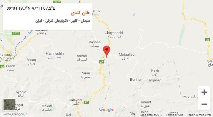روستای خان کندی بر روی نقشه
