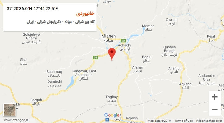 روستای خانیوردی بر روی نقشه