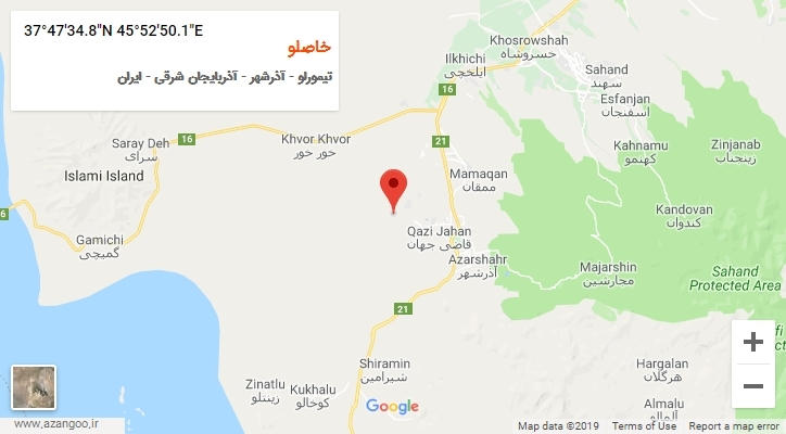 روستای خاصلو بر روی نقشه