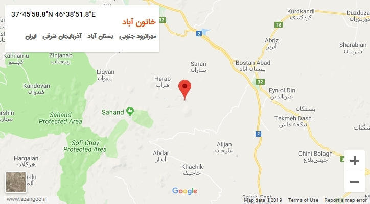 روستای خاتون آباد بر روی نقشه