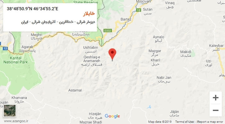 روستای خایلار بر روی نقشه
