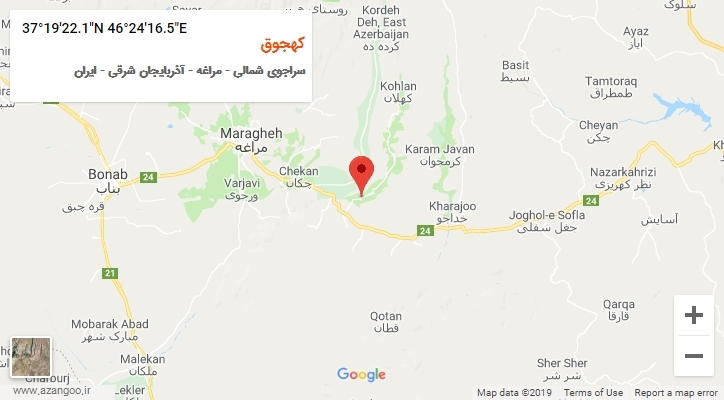 روستای کهجوق بر روی نقشه
