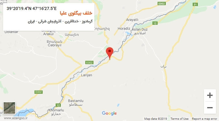روستای خلف بیگلوی علیا بر روی نقشه