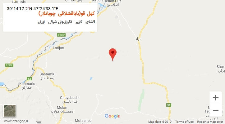روستای کهل قو(باباقشلاقی چوبانلار) بر روی نقشه