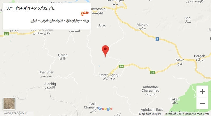 روستای خلج بر روی نقشه
