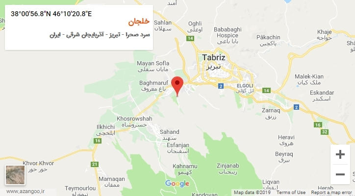 روستای خلجان بر روی نقشه