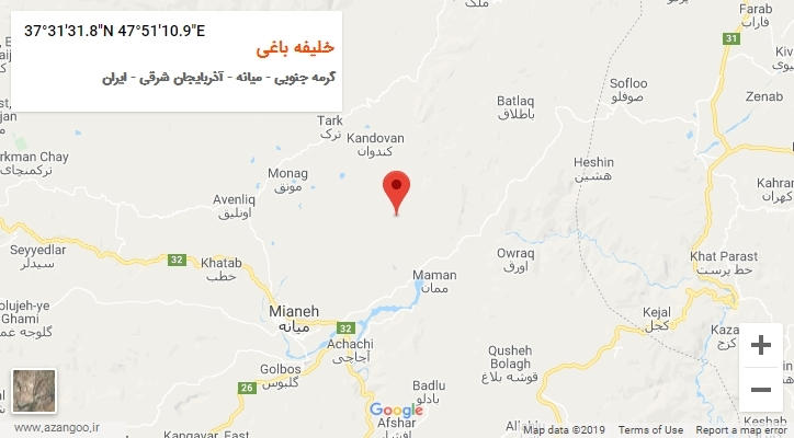 روستای خلیفه باغی بر روی نقشه