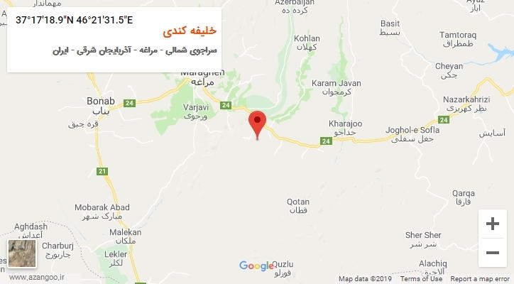 روستای خلیفه کندی بر روی نقشه