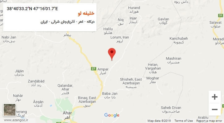 روستای خلیفه لو بر روی نقشه