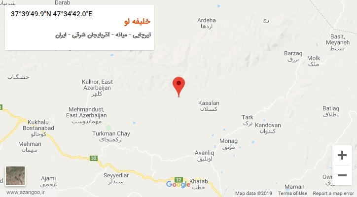 روستای خلیفه لو بر روی نقشه