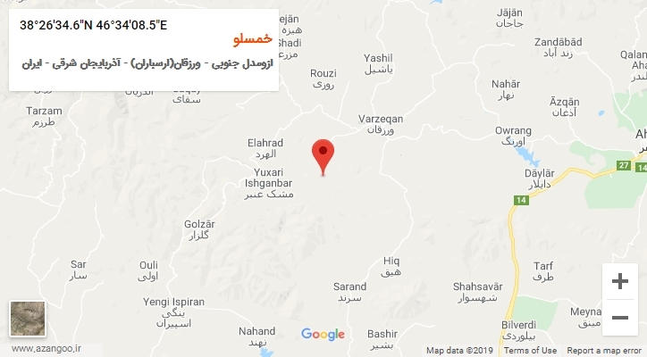 روستای خمسلو بر روی نقشه